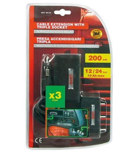 Cord extension with 3 plugs & controller, 12V