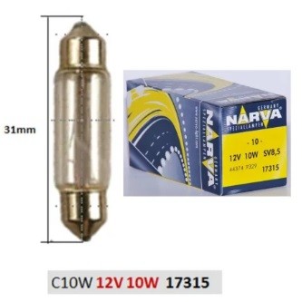 Bulb 12V, 10W, 11 x 30mm 