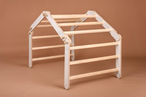 White Pikler Triangle, Adjustable Climbing Ladder For Toddlers (solid birch)