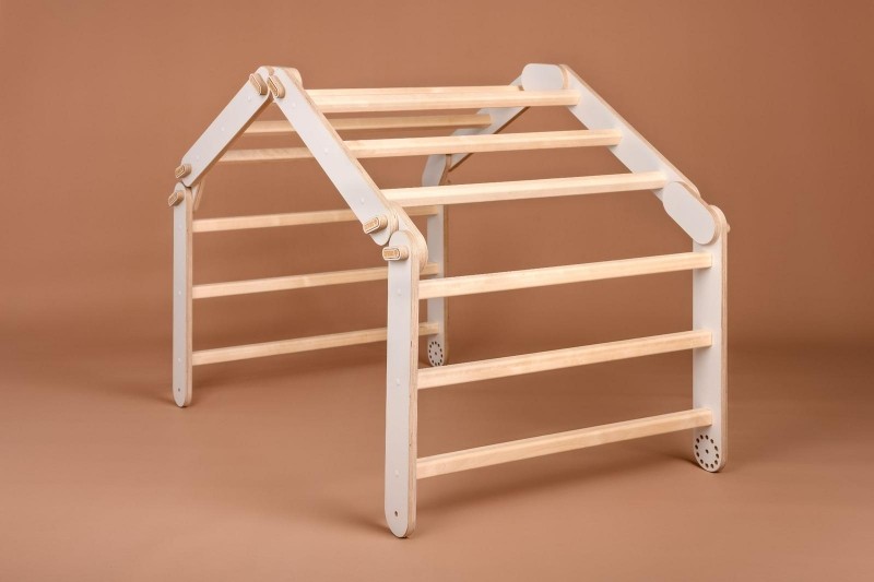 White Pikler Triangle, Adjustable Climbing Ladder For Toddlers (solid birch)