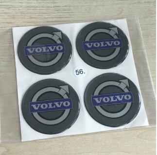 ALLOY WHEEL TRIM CENTRE CAP DECAL LOGO Volvo 56MM, grey