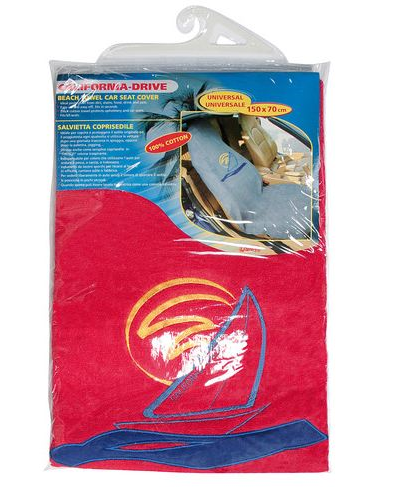 California Drive, beach towel seat cover, red