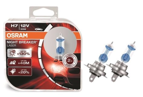 Headlamp bulb - H7 Osram Night breaker Laser (+130%), 55W, 12V