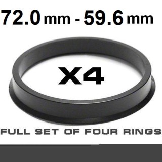 Wheel hub centring ring  72.0mm ->59.6mm