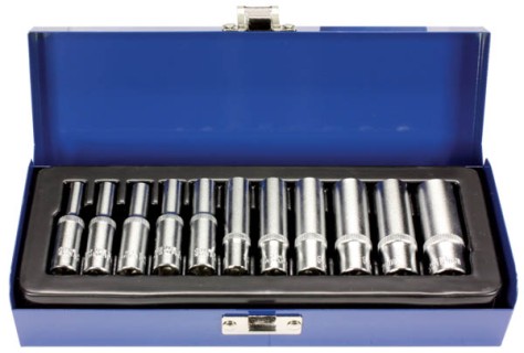 DEEP SOCKET SET  4-13mm 1/4" 