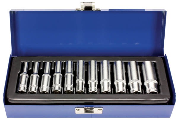 DEEP SOCKET SET  4-13mm 1/4