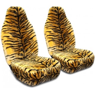 Universal seat cover set, fur, tiger color