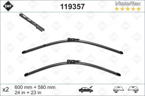 Aero wiper blade set by SWF for BMW 5-serie E60/E61, 6-serie E63/E64, 60cm+58cm