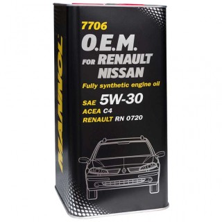 Syntetic oil - Mannol  NISSAN, RENAULT SAE 5W-30, 5L  