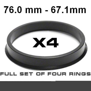 Wheel hub centring ring  76.0mm ->67.1mm