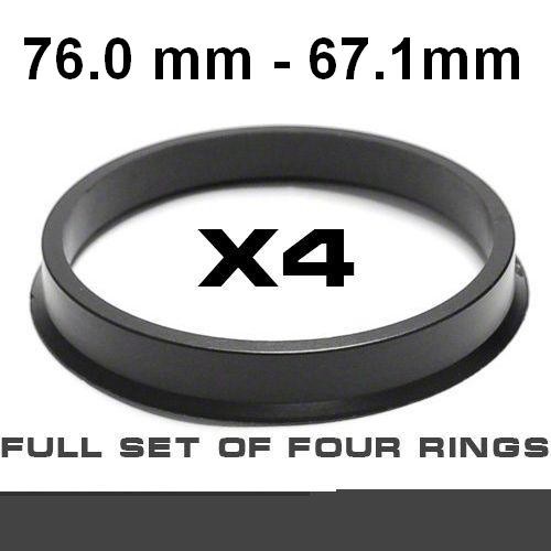 Wheel hub centring ring  76.0mm ->67.1mm