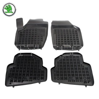 Rubber floor mat  set  Skoda Fabia II (2007-2014) with edges