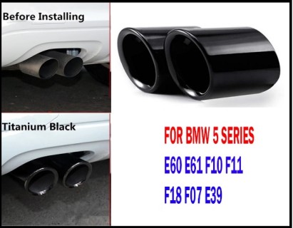 2PCS x muffler end for BMW 5-Series F10/ F11/ F07/ E12/ E28/ E34/ E39/ E60/ E61
