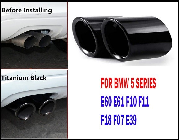 2PCS x muffler end for BMW 5-Series F10/ F11/ F07/ E12/ E28/ E34/ E39/ E60/ E61