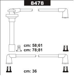 Ignition cables Nissan Almera 1.4 (1995-) / Primera 1.6 (1990-1996)