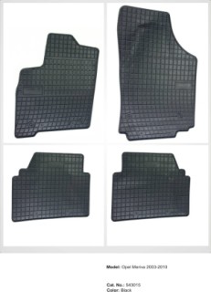 Rubber floor mat  set  Opel Meriva A (2003-2010)/Zafira A (1999-2005) / Zafira B (2005-2011)