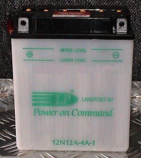 Moto batterie (dry, w/t acid) - Landport 12A, 12V 