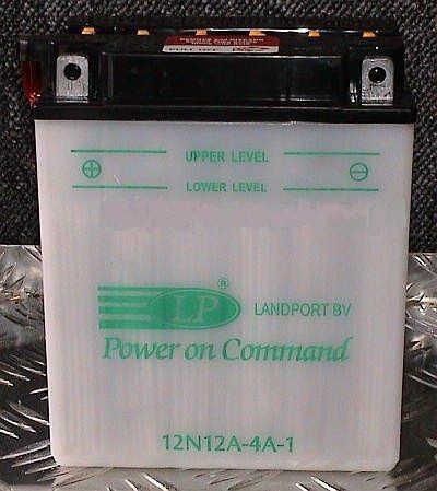 Moto batterie (dry, w/t acid) - Landport 12A, 12V 