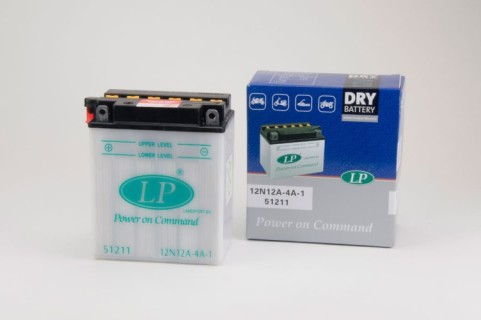 Moto batterie (dry, w/t acid) - Landport 12A, 12V 