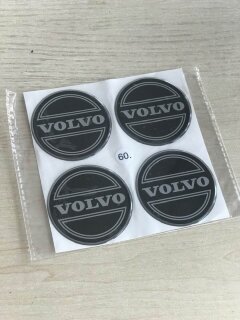 ALLOY WHEEL TRIM CENTRE CAP DECAL LOGO - Volvo 60mm