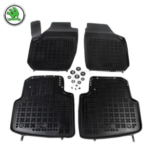 Rubber floor mat  set Skoda Roomster (2006-2011) with edges