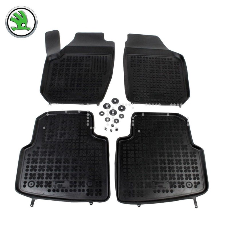 Rubber floor mat  set Skoda Roomster (2006-2011) with edges