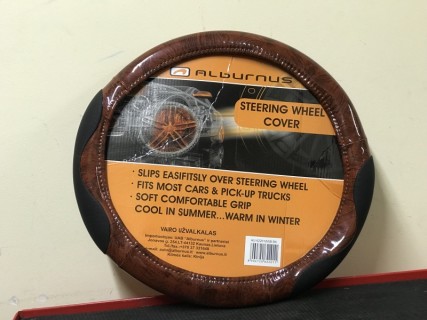 Wheel cover, black/wood imitation, 37-39cm 