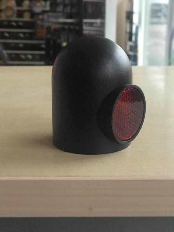 Plastic PVC tow-ball cover, black with reflector