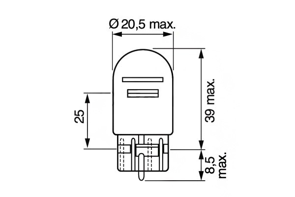 Bulb - 21/5W, T20A , 12V 
