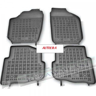 Rubber floor mat set Audi 100 C3 (1982-1994); 100/A6 (1991-1997) with edges