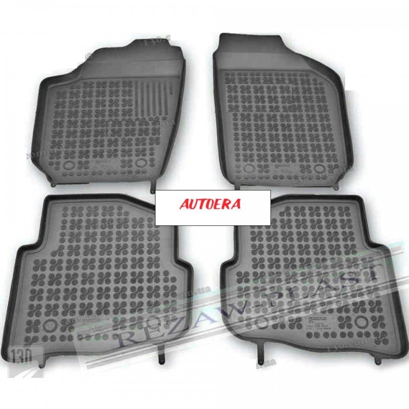 Rubber floor mat set Audi 100 C3 (1982-1994); 100/A6 (1991-1997) with edges