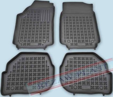 Rubber floor mat set Audi 100 C3 (1982-1994); 100/A6 (1991-1997) with edges