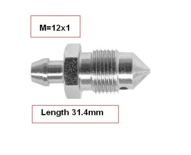 BLEEDER NIPPLE SCREW (BRAKE CALIPER DRUM OR CLUTCH)