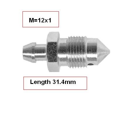 BLEEDER NIPPLE SCREW (BRAKE CALIPER DRUM OR CLUTCH)