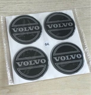 ALLOY WHEEL TRIM CENTRE CAP DECAL LOGO - Volvo 64mm