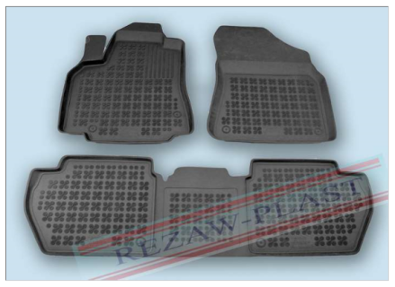 Rubber floor mat set  Peugeot Partner (2008-)/Citroen Berlingo (2008-) with edges