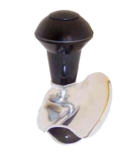 Steering wheel knob, black/hrome