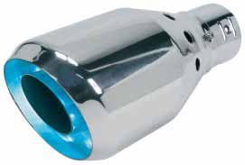 Muffler blowpipe end with LED lights, blue