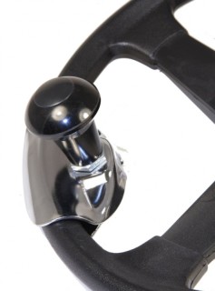Steering wheel knob, black/hrome