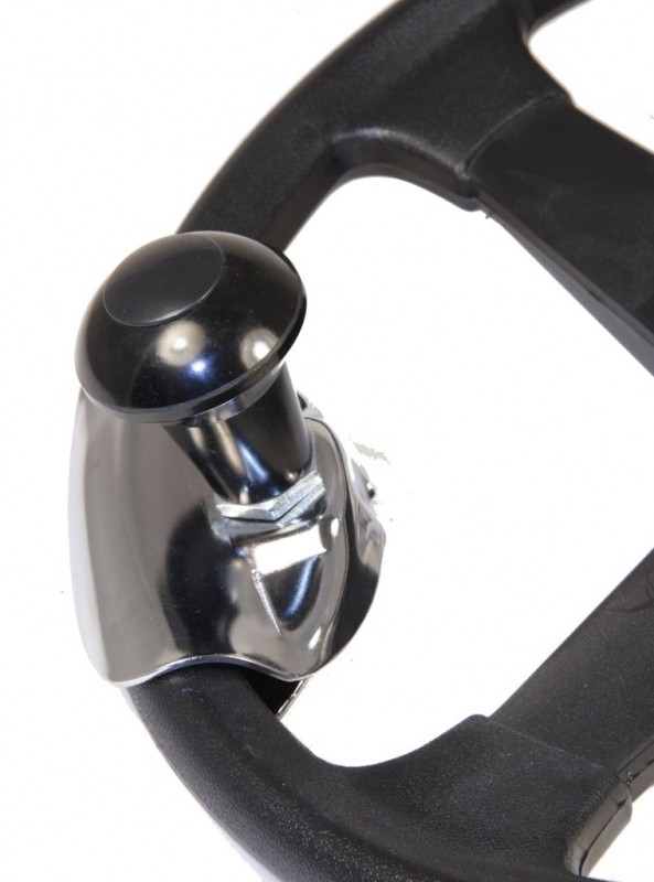 Steering wheel knob, black/hrome