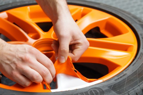 Orange rubber-type paint Motip Plasti Dip, 400ml. 