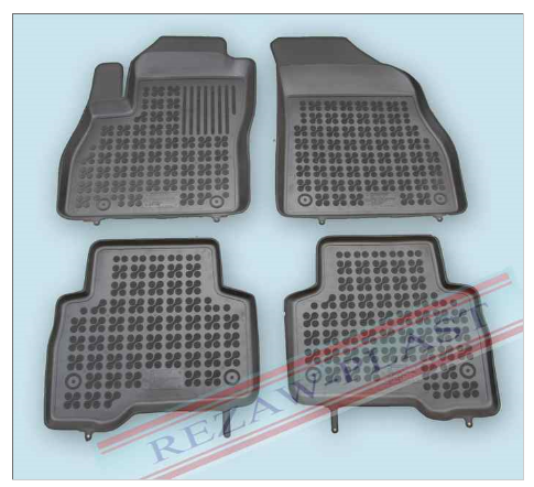 Rubber floor mat  set  Peugeot Tepee/Fiat Quobo (2007-) with edges