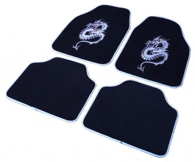 Universal floor mat set - Dragon, grey