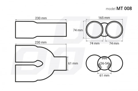 Double exhaust tail end 