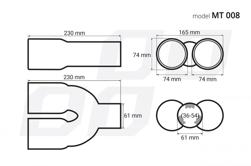 Double exhaust tail end 