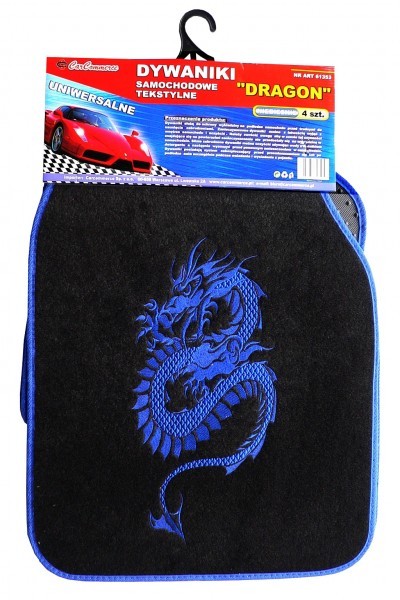 Universal floor mat set - Dragon, blue