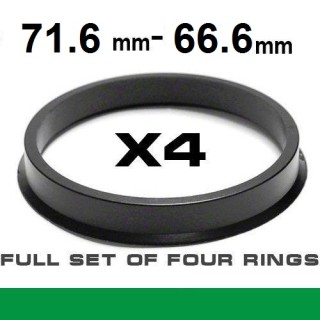 Wheel hub centring ring ⌀71.6mm ->⌀66.6mm