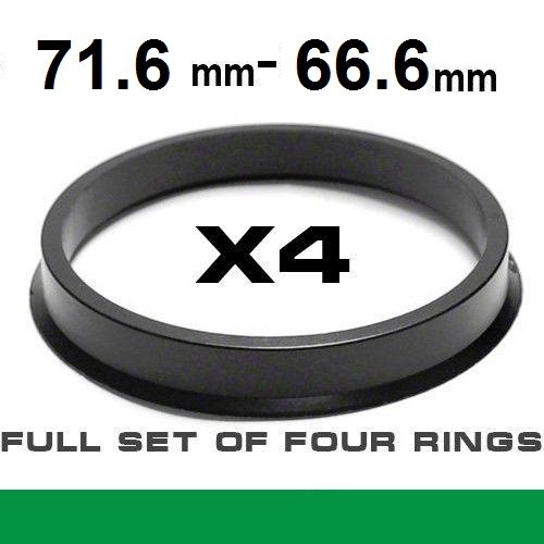 Wheel hub centring ring ⌀71.6mm ->⌀66.6mm