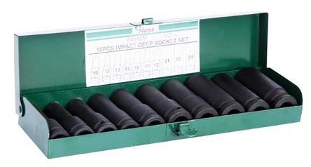 Long Impact socket wrench set 1/2", 10pcs.