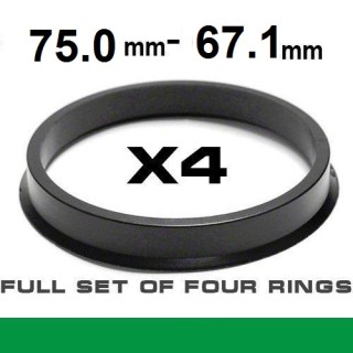 Spigot ring for alloy wheels 75.0mm ->67.1mm